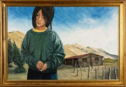 M. ETHNE PHILLIPS oil on canvas - 'Plentyn yr Andes, Patagonia', signed and dated '99, 60 x 90cms