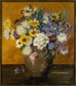 ‡ FLORA TOMKINS (British 1872-1960) oil - still life vase of flowers, signed and dated 1928, 27.5