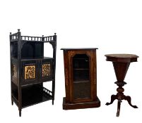 COLLECTION OF ANTIQUE FURNITURE including, Victorian mahogany marquetry/parquetry inlaid work