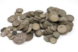 ASSORTED GB PRE-1947 SILVER COINAGE, comprising 2 Victorian crowns (1890 & 1900), sixpences (85g),