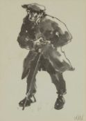‡ SIR KYFFIN WILLIAMS RA (Welsh 1918-2006) facsimile print - farmer in flat cap, signed with printed