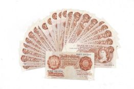 CONSECUTIVE BANK OF ENGLAND TEN SHILLINGS NOTES, comprising C21N033602 - 610, C29N603218 - 226,