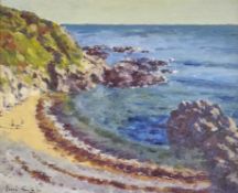 DAVID GRIFFITHS MBE (b. 1939) oil on canvas - 'Bracelet Bay, The Gower', signed, 66 x 80cms