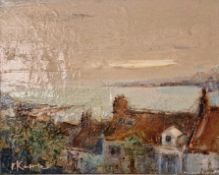 PETER KETTLE (b. 1987) mixed media - 'Newport, Pembrokeshire', signed, 40 x 45cms Provenance: