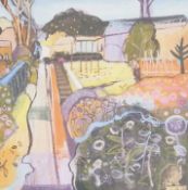 CAROL SAUNDERSON (b. 1961) mixed media - 'The Passionate Gardener', signed, 55 x 55cms Gallery