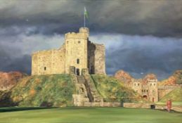 MALCOLM MURPHY oil on canvas - 'The Norman Keep, Cardiff Castle', signed, 60 x 90cms Gallery