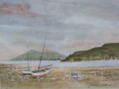 JAMES WOLFENDEN pastel - 'Boats', signed, 43 x 50cms Provenance: donated to aid City Hospice