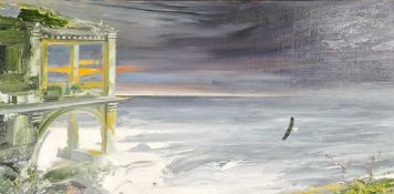 RICHARD O'CONNELL (b. 1947) oil on canvas - 'A Penarth Coastal Scene', 59 x 108cms Provenance: