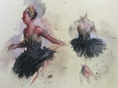 JOHN MCFARLANE (b. 1948) gouache and crayon on board - 'The Hungarian Princess, Swan Lake Act 3', 37