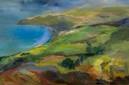 KAREN PEARCE (b. 1958) acrylic on paper with collage - 'Preseli', 71 x 88cms Gallery Price: £500