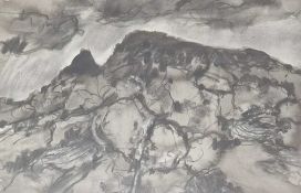 CHRIS GRIFFIN (b. 1945) charcoal - entitled 'The Holy Mountain', 51 x 68cms Provenance: donated to