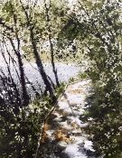 NAOMI TYDEMAN (b. 1957) watercolour - 'Woodland Walk', signed, 40 x 35cms Provenance: donated to aid