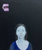 ‡ JACQUELINE ALKEMA (b.1948) oil on canvas - entitled verso, 'Molly', signed verso on Ffin Y Parc