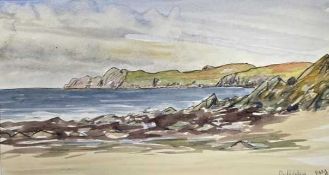 DR FIONA RAWLINSON mixed media - entitled 'Porthselau', 28 x 36cms Provenance: donated to aid City