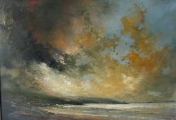 HUW RICHARDS EVANS (b. 1960) mixed media - 'Light Over Newgale', signed, 57 x 74cms Gallery