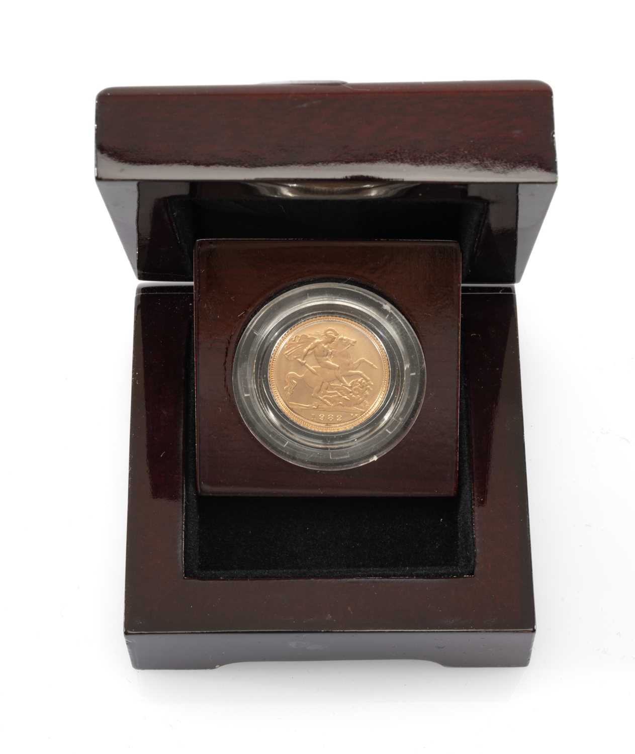 ELIZABETH II GOLD PROOF HALF SOVEREIGN, 1982, 3.95gms, encapsulated in box Provenance: private