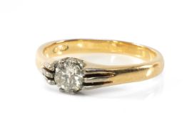 18CT GOLD DIAMOND SOLITAIRE RING, the single stone measuring 0.33ct approx., ring size Q, 3.6gms