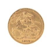 GEORGE V GOLD SOVEREIGN, 1912, 8.0gms Provenance: deceased estate Swansea Comments: wear overall,