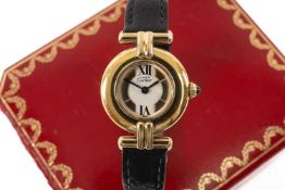 LADIES' MUST DE CARTIER WRISTWATCH, ref. 590002, ser. 161116, quartz movement, silver gilt