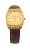 OMEGA SEAMASTER AUTOMATIC WRISTWATCH, 1970s, ref. 166.0205, 22J cal.1012 movement, brushed gold-