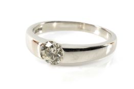 18CT WHITE GOLD DIAMOND SOLITAIRE RING, the single stone measuring 0.5ct approx., ring size N, 4.