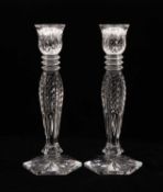 PAIR WATERFORD CRYSTAL CANDLESTICKS, Bethany pattern, 25cms (h) (2) Provenance: private collection