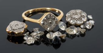 COLLECTION OF LOOSE GEMSTONES INCLUDING DIAMONDS AND WHITE GEMSTONES Provenance: private
