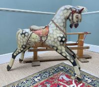 DAPPLE GREY ROCKING HORSE, probably Collinson, real horse hair tail, with parts of saddle and
