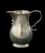 GEORGE V SILVER CREAM JUG, Mappin & Webb, London 1925, baluster form in the Georgian style, 4ozt,