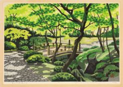 MASAO IDO (1945-2016), limited edition (90/200) woodblock print - Bridge, artists red seal,