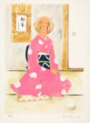 KUNIKO MATSUTOYA (1938-2010), limited edition (162/200 & 58/100) colour lithograph - Lady in