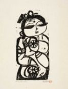 SHIKO MUNAKATA (1903-1975) woodcut print - The Infant Krishna, red seal, signed in pencil, (I) 33