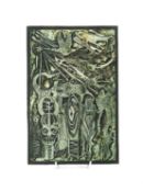 BRUCE ONOBRAKPEYA (Nigerian, b. 1932) metal foil relief - Tortuous Ascent, signed, numbered (4/30)