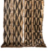 FINE FIJI TAPA CLOTH, MASI, 19th C., possibly Taveuni Island, decorated with bold geometric patterns