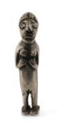 INCA SILVER ALLOY FIGURE, Peru, possibly c. 1500 AD, of a standing naked female, wt. 40gms, 6cms (h)