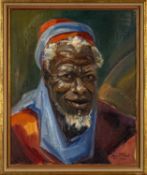 ‡ MAURICE FIEVET (French, 1915-1997) oil on canvas - Gentleman of Kano, signed and inscribed 'Kano',