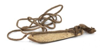 LARGE TONGA TROLLING LURE, PA'ATU, early 19th C., whalebone, turtle and pearlshell, partial barb (