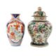 TWO PORCELAIN VASES, one a Chinese crackle glazed famille rose jar and cover, 30cms (h), the other a - Image 1 of 16