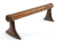 FIJI BAMBOO HEADREST, KALI NDUVU, early 19th C, the cylindrical support, tolo, engraved with