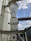 Cyclone Receiver Unit, approx. 1.3m dia. x 3.8m high, with steel stand and air system (please note