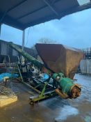Auger, with hopper (previously used for sawdust and wood pellets) with 5.5kW motor, with