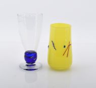 Bechervase und Kelchglas, 2. H. 20. Jh.
