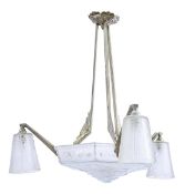 Art-Déco-Deckenlampe, Muller Frères, Lunéville - um 1920