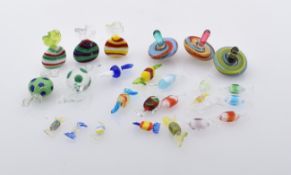 Konvolut Glasbonbons und Kreisel, Wohl Murano, 20. Jh.