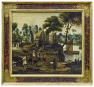 Raid on a village, Flemish Master, 1st Dr 17th century.