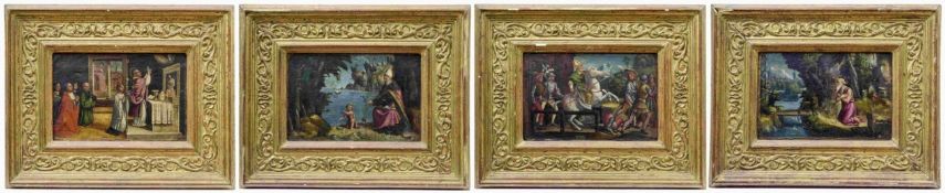 Four panel paintings with the Latin Fathers of the Church, Probably Tuscany, around 1600