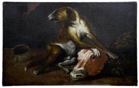 Jagdhund mit Kalbskopf, Italienischer Meister, 2. H. 17. Jh.
