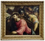 Negretti, Jacopo - Circle of the, Simon of Cyrene helps Jesus to carry the cross