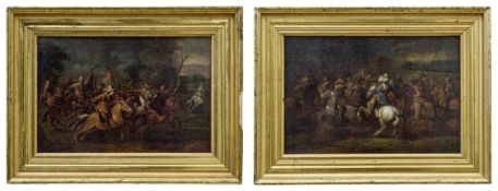 Pair of battalion scenes, Flemish School, 17th century