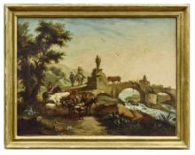 Southern landscape with bridge, Northern Italy, 18th cent.